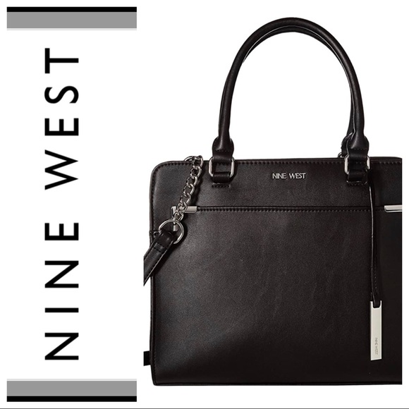 Nine West Handbags - Nine West Domenica Satchel Black Silver